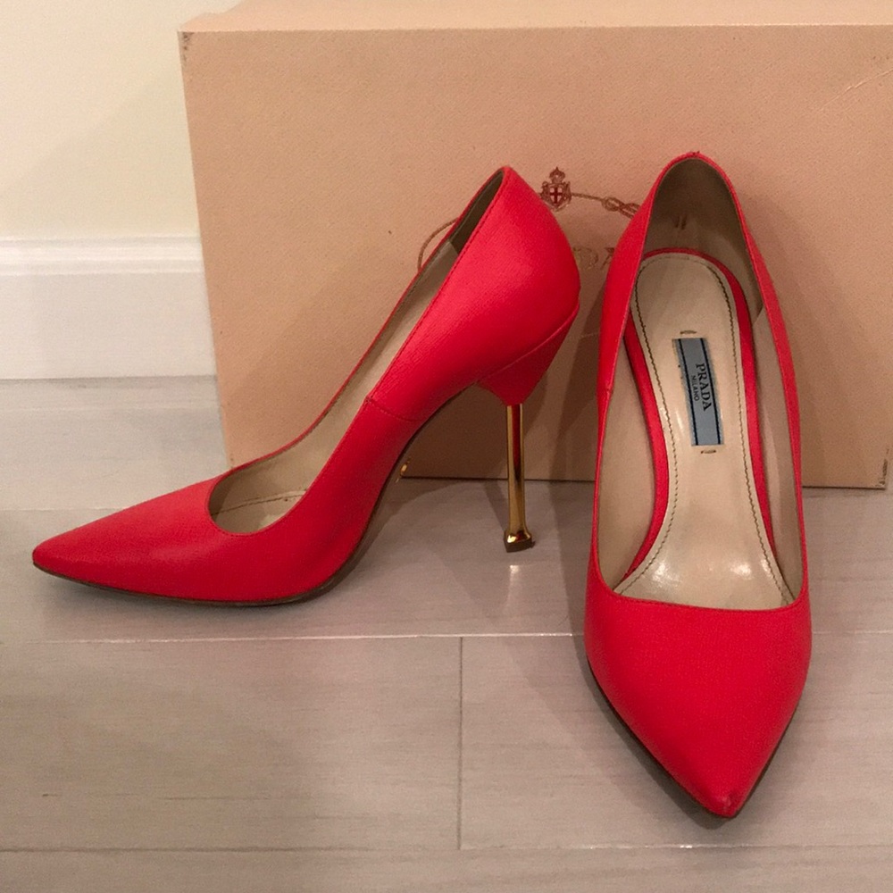 Prada high heels bright pink coral 37.5